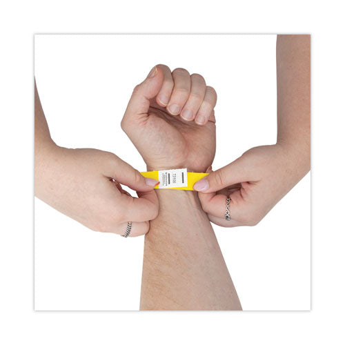 Image of Advantus Crowd Management Wristbands, Sequentially Numbered, 10" x 0.75", Yellow, 100/Pack