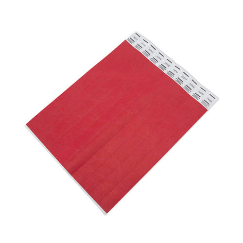 Image of Advantus Crowd Management Wristbands, Sequentially Numbered, 10" x 0.75", Red, 100/Pack