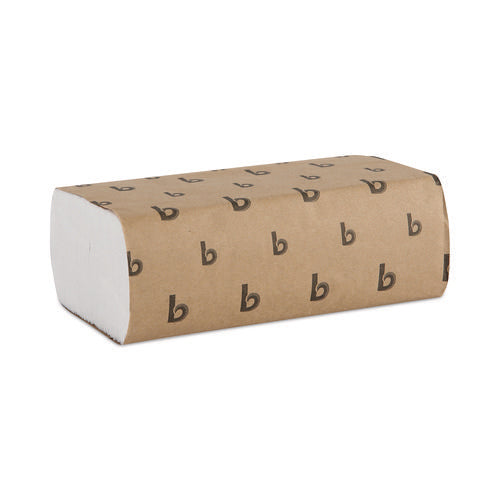 Image of Boardwalk® Multifold Paper Towels, 1-Ply, 9 x 9.45, White, 250 Towels/Pack, 16 Packs/Carton