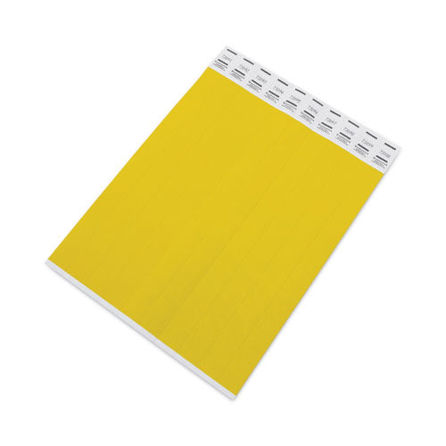 Image of Advantus Crowd Management Wristbands, Sequentially Numbered, 10" x 0.75", Yellow, 100/Pack