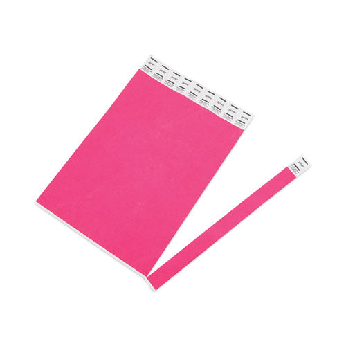 Image of Advantus Crowd Management Wristbands, Sequentially Numbered, 9.75" x 0.75", Neon Pink, 500/Pack