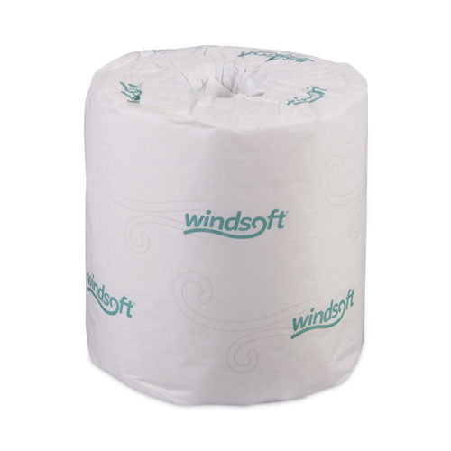 Image of Windsoft® Bath Tissue, Septic Safe, Individually Wrapped Rolls, 2-Ply, White, 500 Sheets/Roll, 96 Rolls/Carton