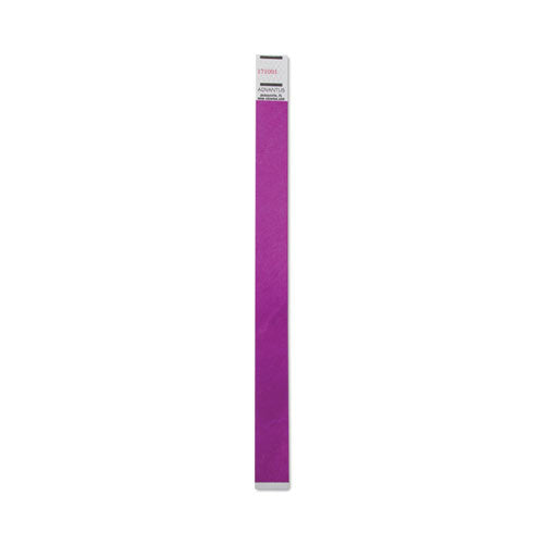 Image of Advantus Crowd Management Wristbands, Sequentially Numbered, 9.75" x 0.75", Purple, 100/Pack