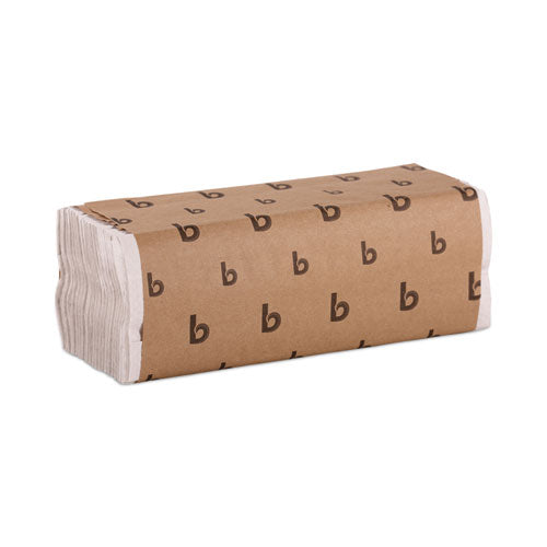 Image of Boardwalk® C-Fold Paper Towels, 1-Ply, 11.44 x 10, Bleached White, 198 Sheets/Pack, 12 Packs/Carton