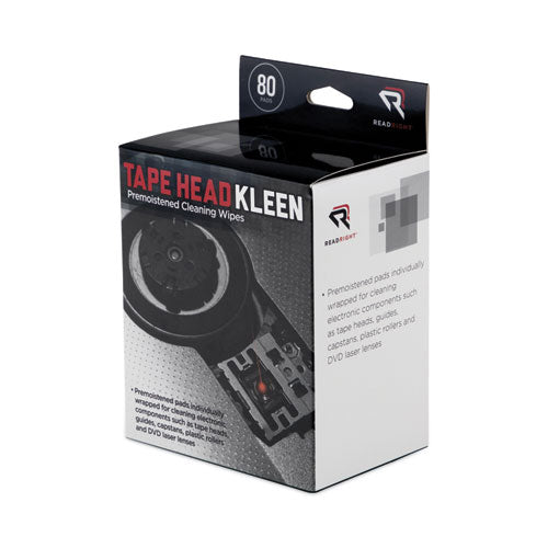 Image of Read Right® Tape Head Kleen Pad, Individually Sealed Pads, 5 X 5, 80/box