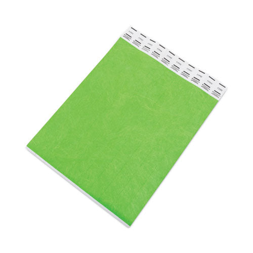 Image of Advantus Crowd Management Wristbands, Sequentially Numbered, 9.75" x 0.75", Neon Green, 500/Pack