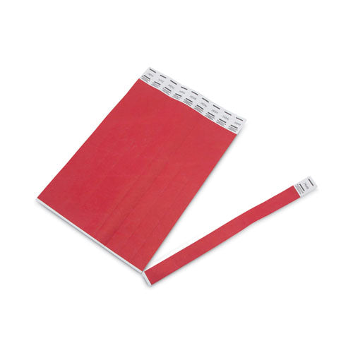 Image of Advantus Crowd Management Wristbands, Sequentially Numbered, 10" x 0.75", Red, 100/Pack