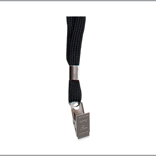 Image of Advantus Deluxe Safety Lanyards, Metal Clip Fastener, 36" Long, Black, 24/Box