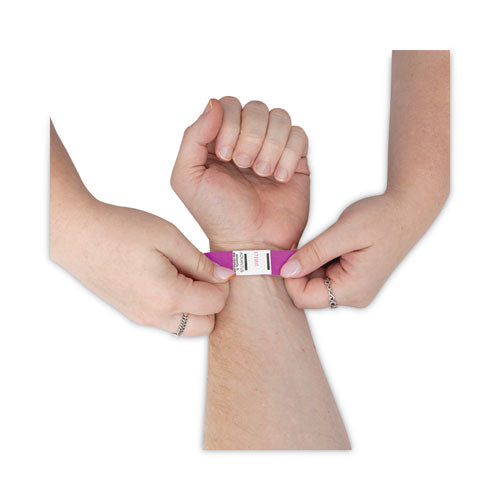 Image of Advantus Crowd Management Wristbands, Sequentially Numbered, 9.75" x 0.75", Purple, 100/Pack