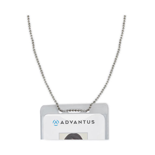Image of Advantus ID Badge Holder Chain, Metal Ball Chain Fastener, 36" Long, Nickel Plated, 100/Box