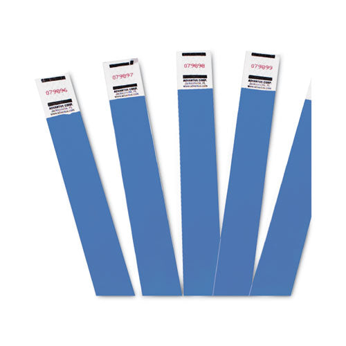 Image of Advantus Crowd Management Wristbands, Sequentially Numbered, 9.75" x 0.75", Blue, 500/Pack