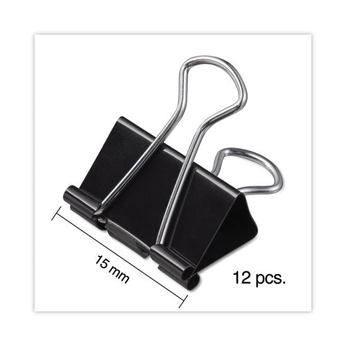 Image of Universal® Binder Clips, Mini, Black/Silver, 12/Box