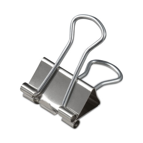 Image of Universal® Binder Clips with Storage Tub, Small, Silver, 40/Pack