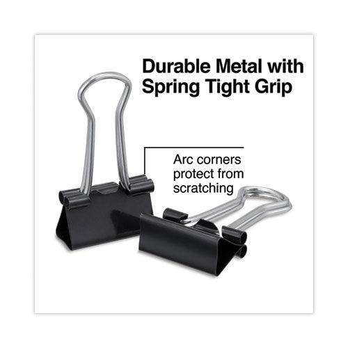 Image of Universal® Binder Clips with Storage Tub, Small, Black/Silver, 40/Pack