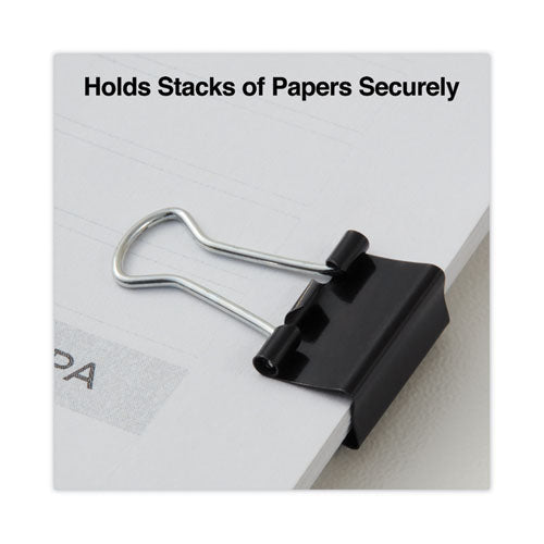 Image of Universal® Binder Clips with Storage Tub, Mini, Black/Silver, 60/Pack