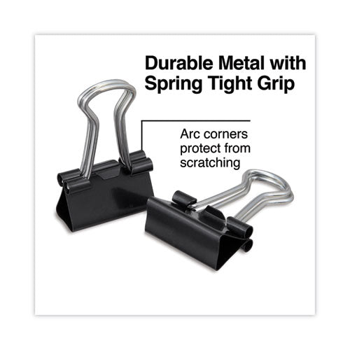 Image of Universal® Binder Clips with Storage Tub, Mini, Black/Silver, 60/Pack