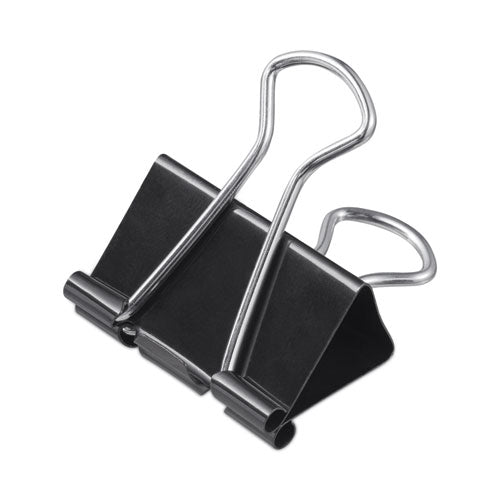 Image of Universal® Binder Clips with Storage Tub, Mini, Black/Silver, 60/Pack