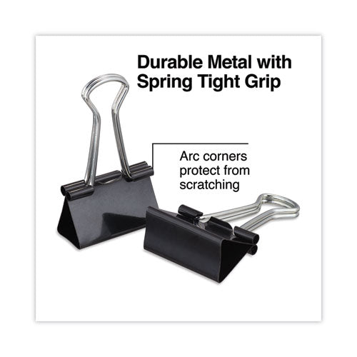 Image of Universal® Binder Clips, Medium, Black/Silver, 12/Box