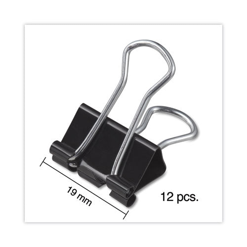 Image of Universal® Binder Clips, Small, Black/Silver, 12/Box