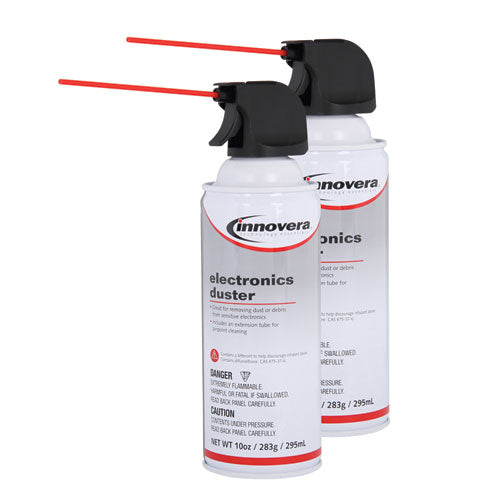 Image of Innovera® Compressed Air Duster Cleaner, 10 Oz Can, 2/pack