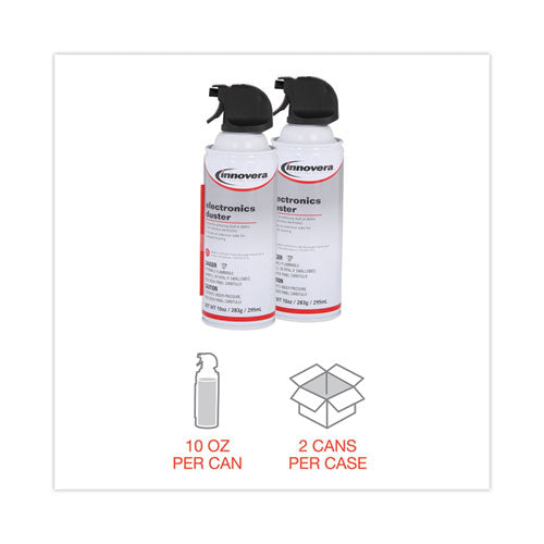 Image of Innovera® Compressed Air Duster Cleaner, 10 Oz Can, 2/pack