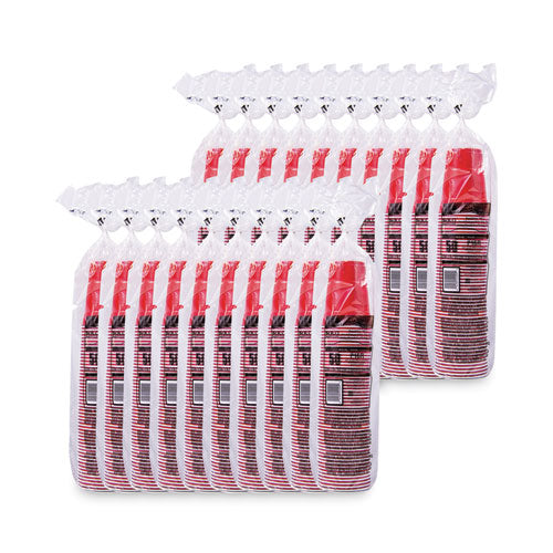 Image of Dart® SOLO Party Plastic Cold Drink Cups, 16 oz, Red, 50/Pack
