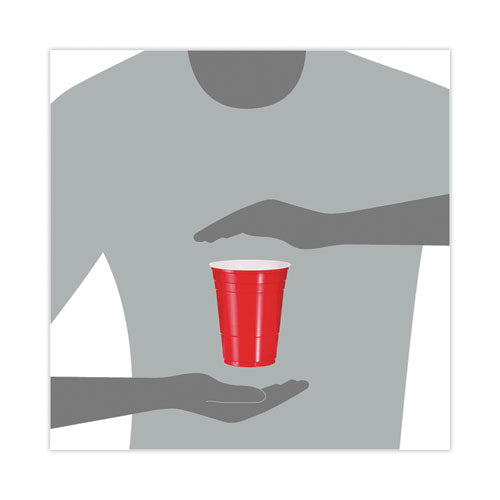 Image of Dart® SOLO Party Plastic Cold Drink Cups, 16 oz, Red, 50/Pack