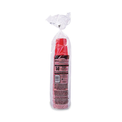 Image of Dart® SOLO Party Plastic Cold Drink Cups, 16 oz, Red, 50/Pack