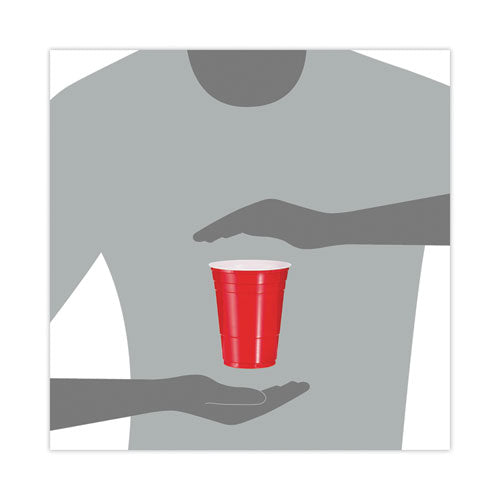 Image of Dart® SOLO Party Plastic Cold Drink Cups, 16 oz, Red, 50/Bag, 20 Bags/Carton