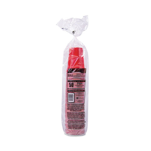 Image of Dart® SOLO Party Plastic Cold Drink Cups, 16 oz, Red, 50/Bag, 20 Bags/Carton