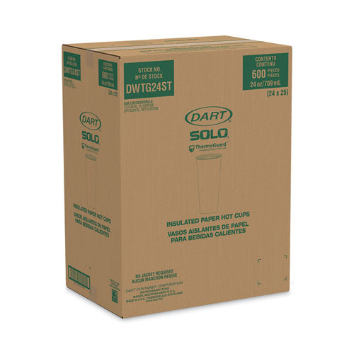 Image of SOLO® Thermoguard Insulated Paper Hot Cups, 24 oz, Steam Print Design, 600/Carton