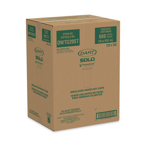 Image of SOLO® Thermoguard Insulated Paper Hot Cups, 20 oz, Steam Print Design, 600/Carton