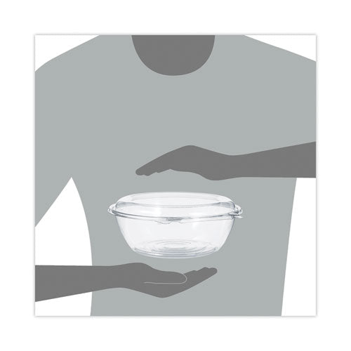 Image of Dart® Tamper-Resistant, Tamper-Evident Bowls with Dome Lid, 48 oz, 8.9" Diameter x 3.4" h, Clear, Plastic, 100/Carton