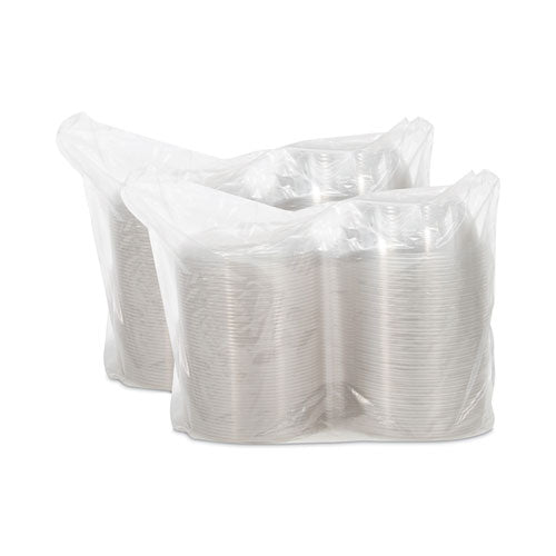 Image of Dart® Tamper-Resistant, Tamper-Evident Bowls with Dome Lid, 48 oz, 8.9" Diameter x 3.4" h, Clear, Plastic, 100/Carton