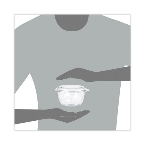 Image of Dart® Tamper-Resistant, Tamper-Evident Bowls with Dome Lid, 16 oz, 5.5" Diameter x 3.1" h, Clear, Plastic, 240/Carton