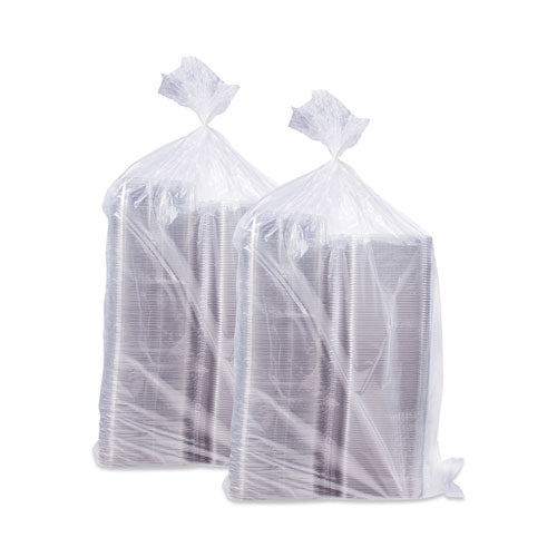 Image of Dart® ClearPac SafeSeal Tamper-Resistant/Evident Containers, Flat Lid, 35 oz, Clear, Plastic, 100/Bag, 2 Bags/Carton