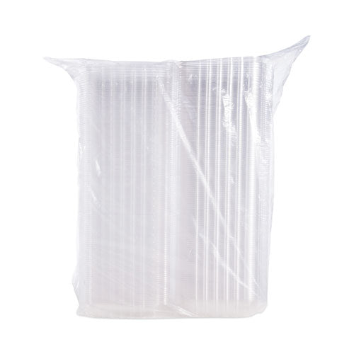 Image of Dart® ClearSeal Hinged-Lid Plastic Containers, 8.3 x 8.3 x 3, Clear, Plastic, 250/Carton