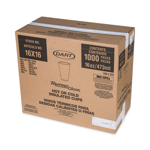 Image of Dart® Cafe G Foam Hot/cold Cups, 16 Oz, Brown/green/white, 1,000/carton