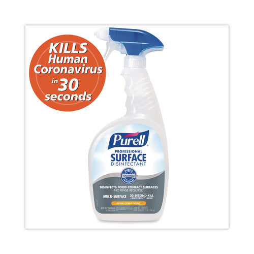 Image of PURELL® Professional Surface Disinfectant, Fresh Citrus, 32 oz Spray Bottle, 6/Carton