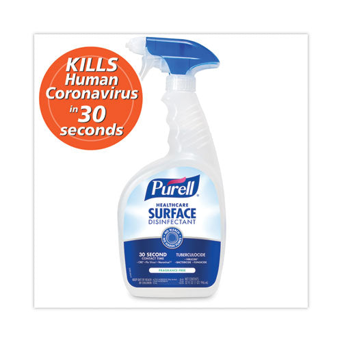 Image of PURELL® Healthcare Surface Disinfectant, Fragrance Free, 32 Oz Spray Bottle, 6/carton