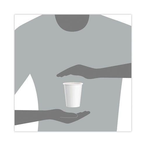 Image of SOLO® Single-Sided Poly Paper Hot Cups, 10 oz, White, 50/Sleeve, 20 Sleeves/Carton