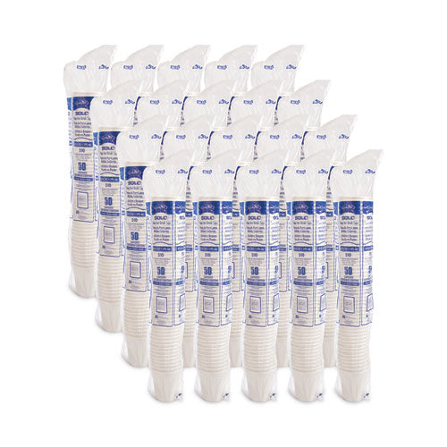Image of SOLO® Single-Sided Poly Paper Hot Cups, 10 Oz, White, 1,000/carton