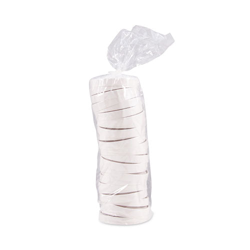 Image of SOLO® Spiral-Wound Paper Hot Cup Lids, Fits 16 oz Hot Cups, Paper, White, 25/Sleeve, 20 Sleeves/Carton