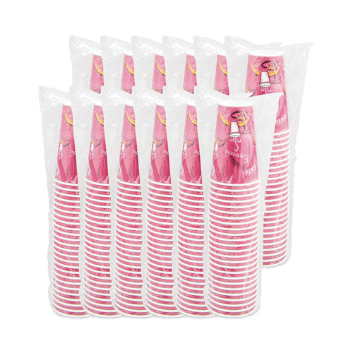 Image of SOLO® Paper Hot Drink Cups in Bistro Design, 16 oz, Maroon, 300/Carton