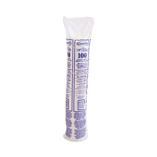 Image of Dart® Optima Reclosable Lids for Hot Paper Cups, Fits 10 oz to 24 oz Hot Cups, Plastic, White, 1,000/Carton