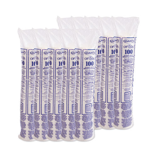 Image of Dart® Optima Reclosable Lids for Hot Paper Cups, Fits 10 oz to 24 oz Hot Cups, Plastic, White, 1,000/Carton
