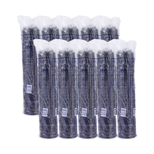 Image of Dart® Optima Reclosable Lids for Hot Paper Cups, Fits 10 oz to 24 oz Hot Cups, Plastic, Black, 1,000/Carton