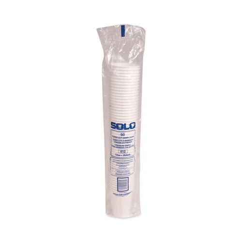 Image of SOLO® Single-Sided Poly Paper Hot Cups, 12 Oz, White, 50/bag, 20 Bags/carton