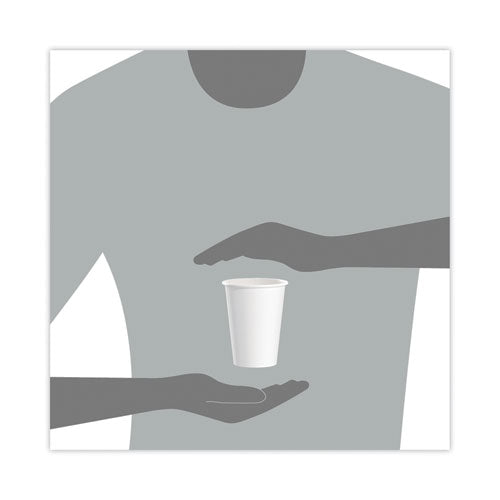 Image of SOLO® Single-Sided Poly Paper Hot Cups, 12 Oz, White, 50/bag, 20 Bags/carton