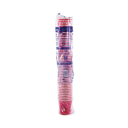 Image of SOLO® Paper Hot Drink Cups in Bistro Design, 3.54" Diameter x 3.61" h, 10 oz, Maroon, 1,000/Carton